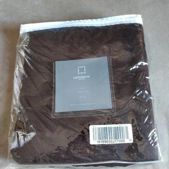 NWT Liz Claiborne NY~Brown & Purple Fair Isle Decorative Throw Blanket 50 x 70 - Picture 4 of 6